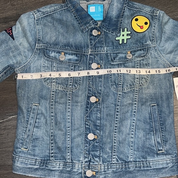 Gap Kids x Ellen Degeneres Denim Jacket w/Patches Size Large Medium Wash - Picture 9 of 11